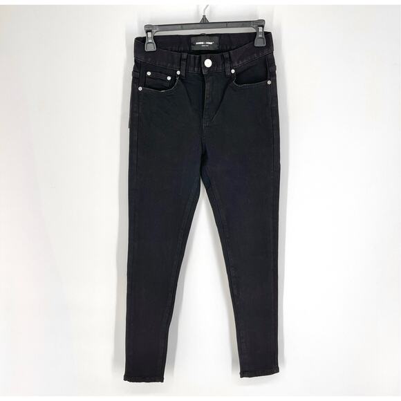 Homme + Femme NEW Stretch Jeans Mens Sz 26 Black Tapered Leg Cotton Blend - Picture 1 of 8